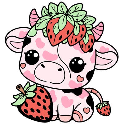 cute strawberry cow