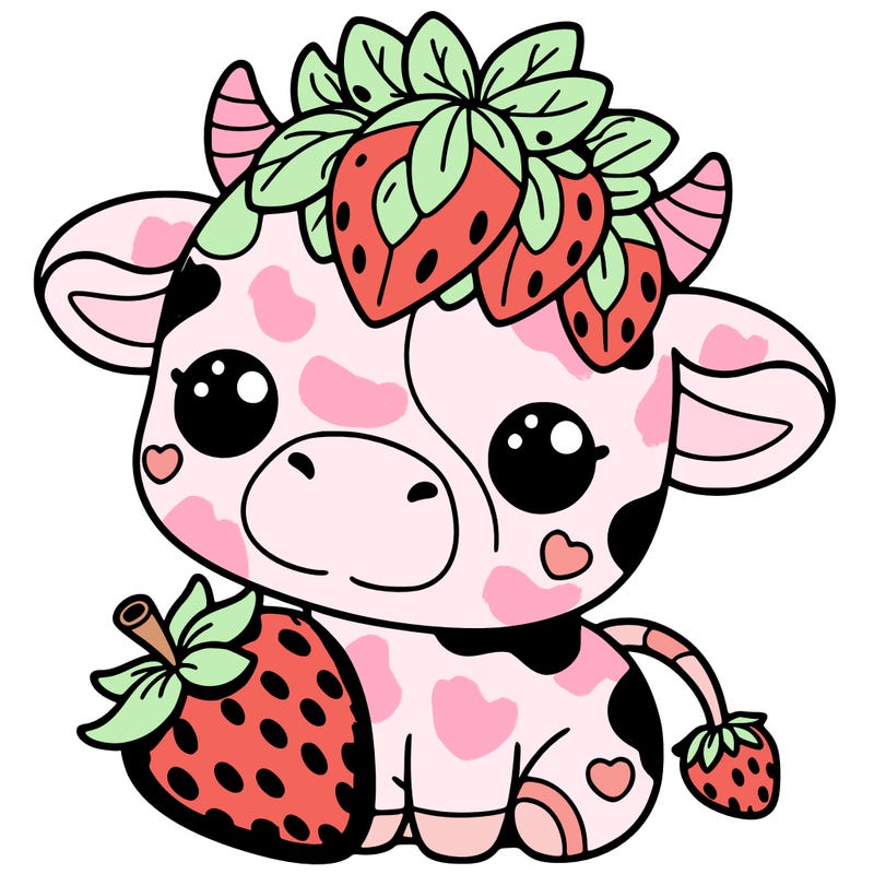 cute strawberry cow