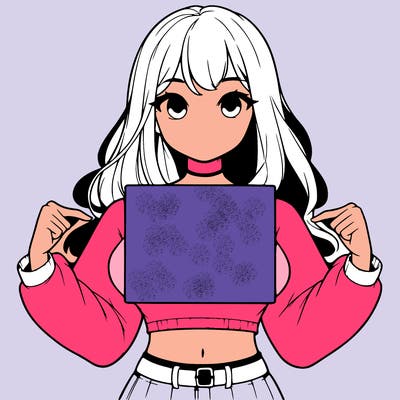 girl holding a blank sign in a long sleeve crop top