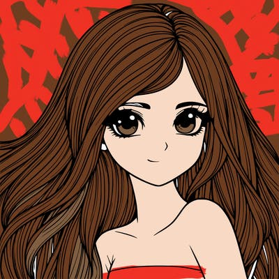 realistic girl pretty long hair