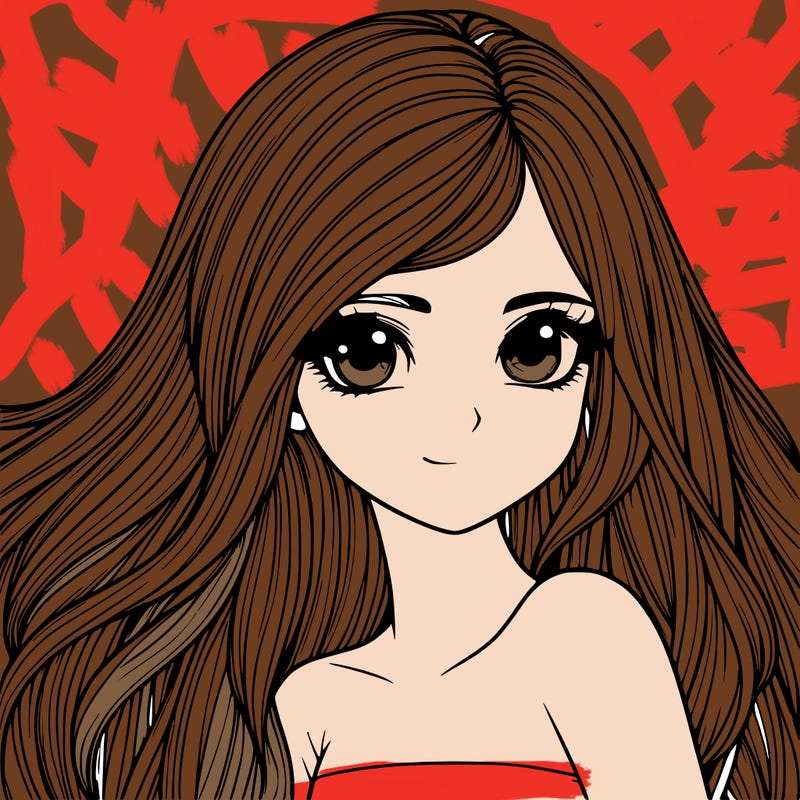 realistic girl pretty long hair