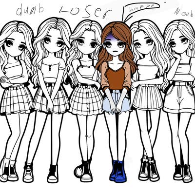 a group of girls realistic