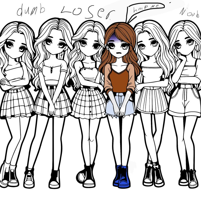 a group of girls realistic