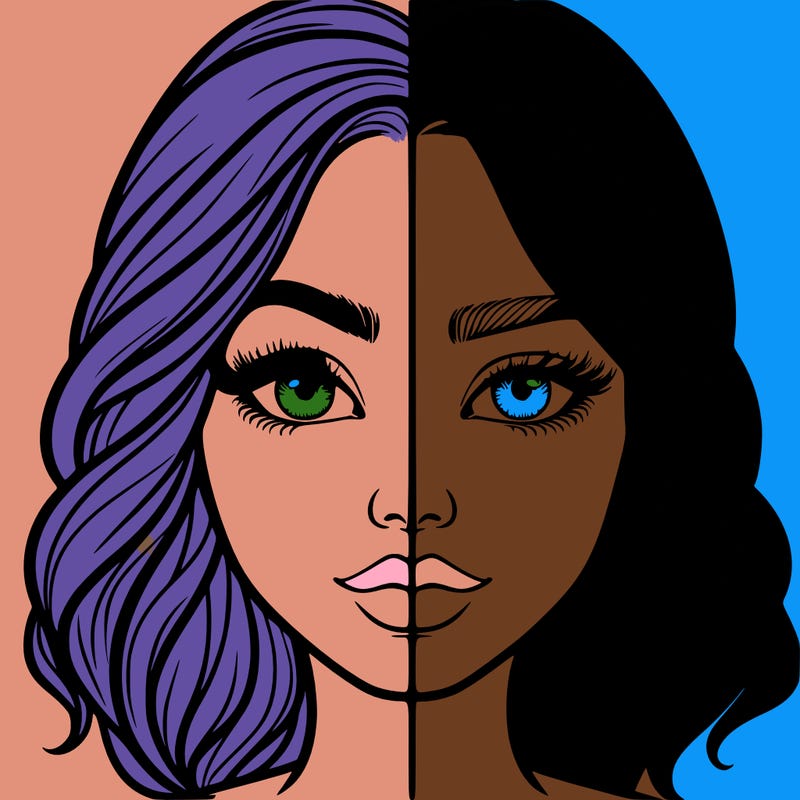 realistic girl split half