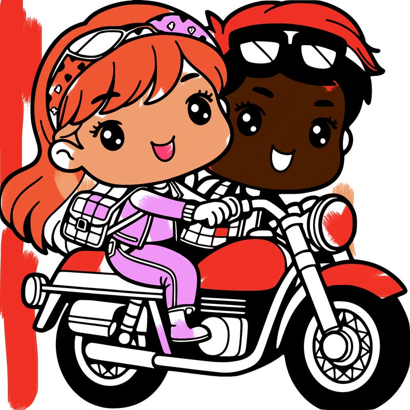 boy and girl riding motorcycle