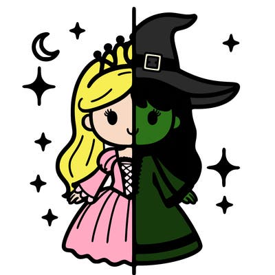 split princess and witch