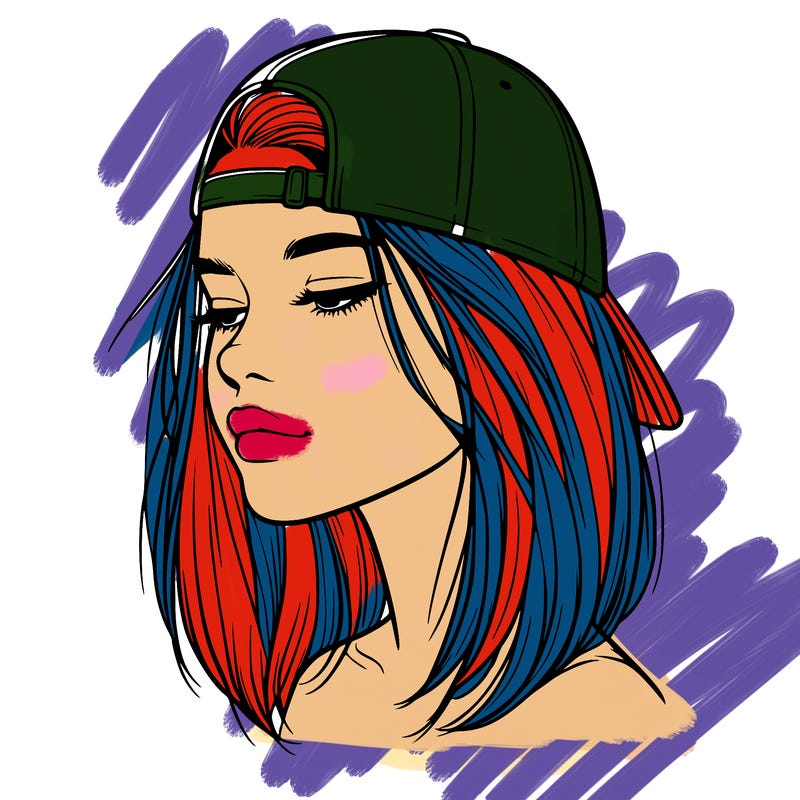 realistic  girl with a backwards hat