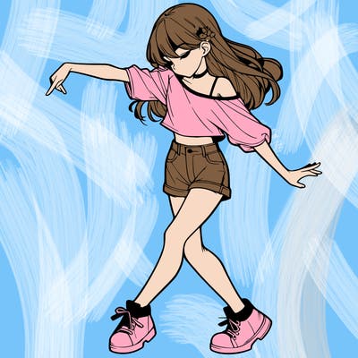 realistic girl danceing