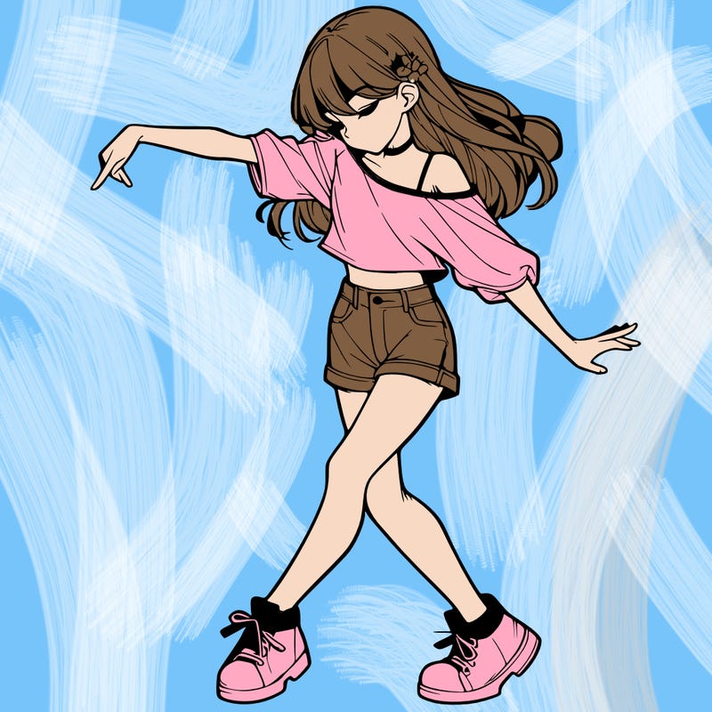 realistic girl danceing