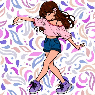 realistic girl danceing