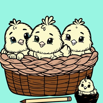 baby chicks in a basket