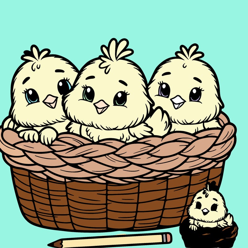 baby chicks in a basket