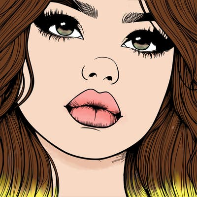 really realistic girl with lips