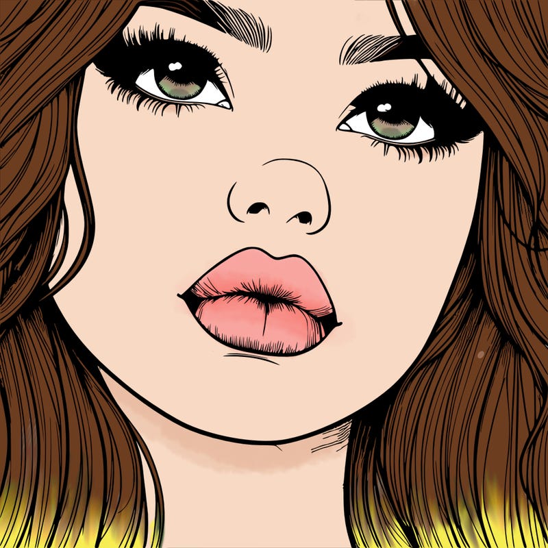 really realistic girl with lips