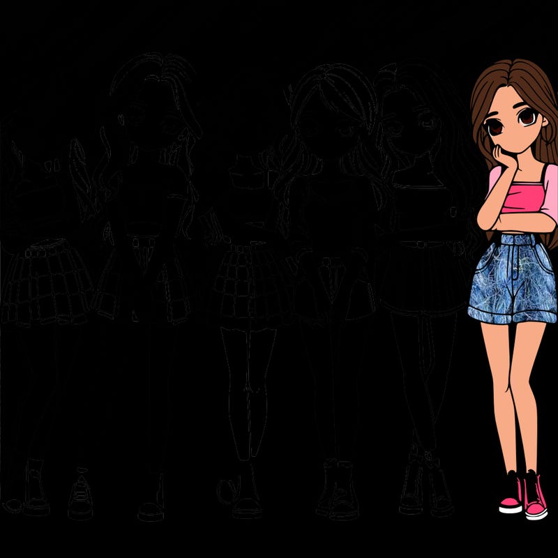 a group of girls realistic