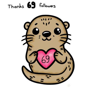 otter with a heart