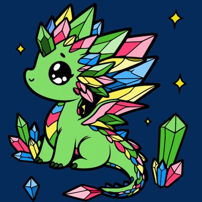 little cute crystal dragon