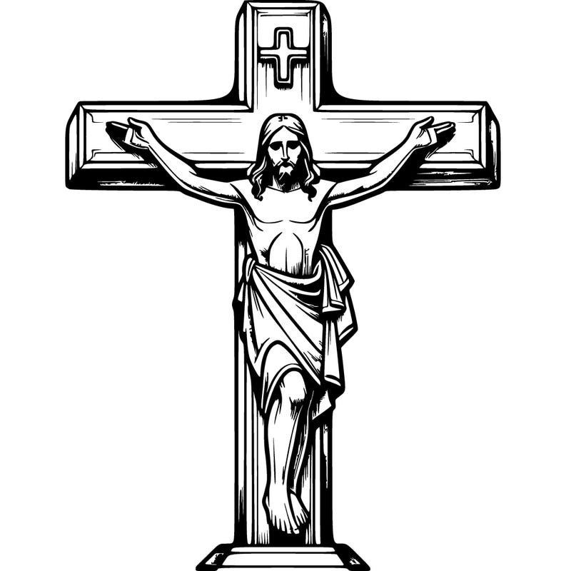 cross with realistic jesus