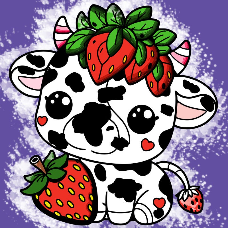 cute strawberry cow