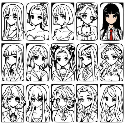 girls that look diffrent anime