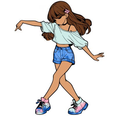 realistic girl danceing