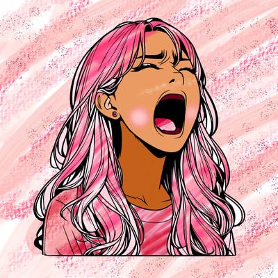 screaming realistic, girl