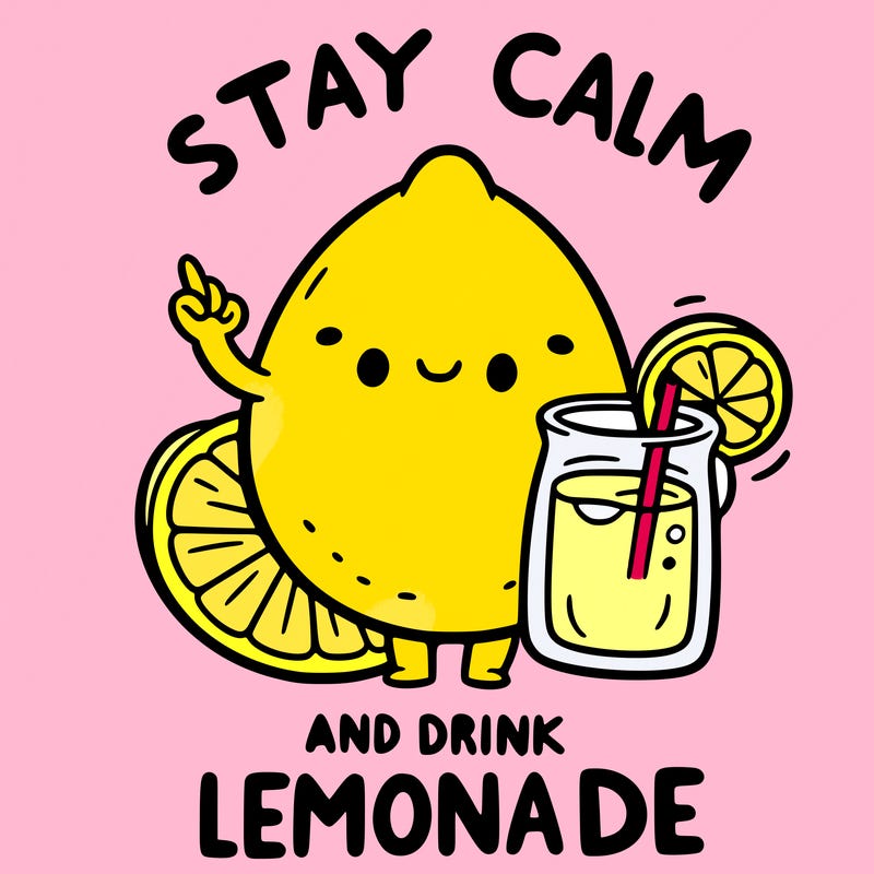 stay calm and drink lemonade