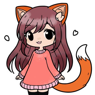 girl with cat ears and tail