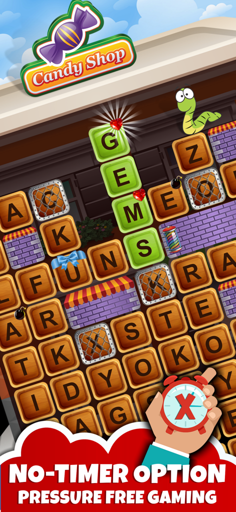 Word Wow Big City word puzzle game with no-timer option for pressure free gaming