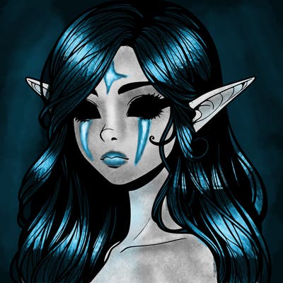 elf girl realistic dark fantasy