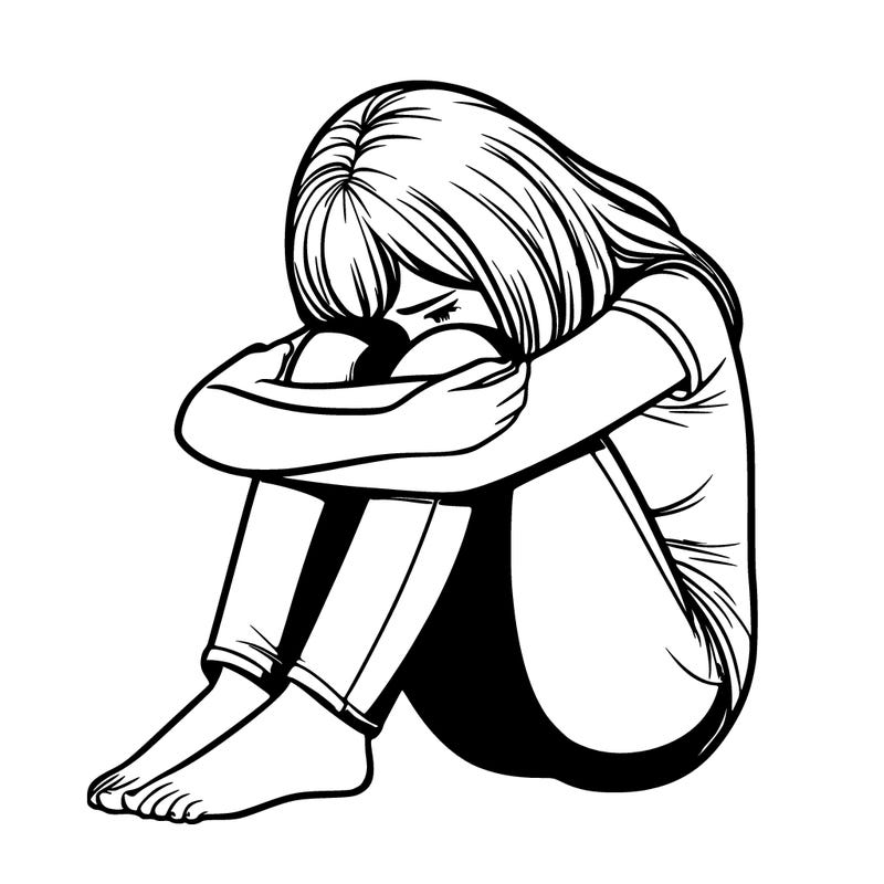 realistic depressed female