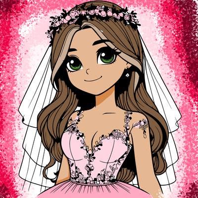 realistic girl in a wedding dress