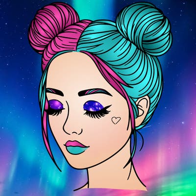 woman with hair buns