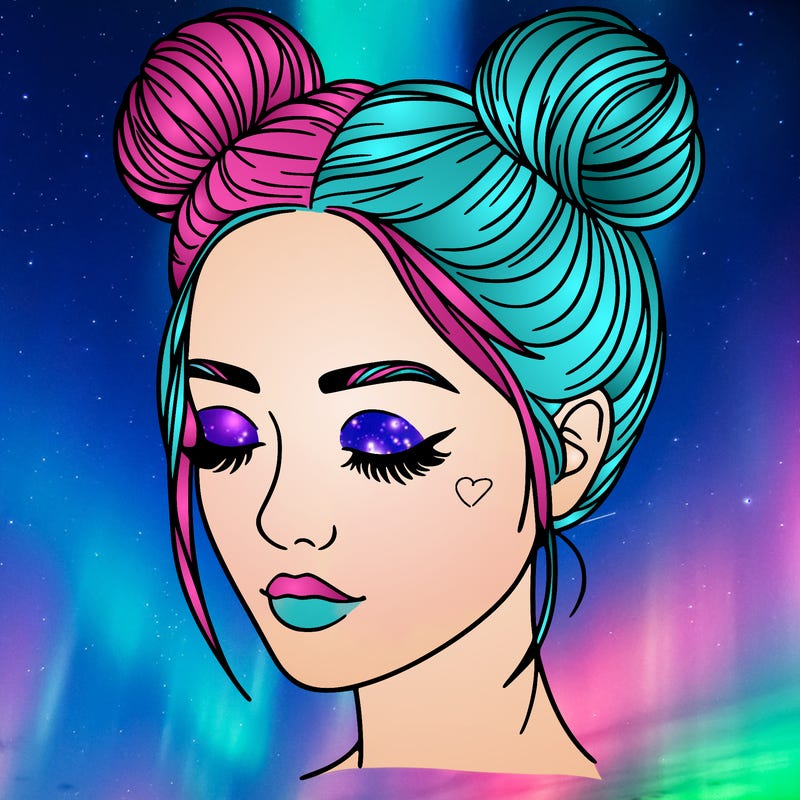 woman with hair buns