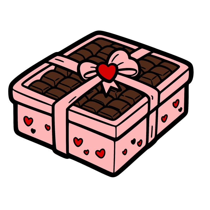 a box of chocolate for valentines day