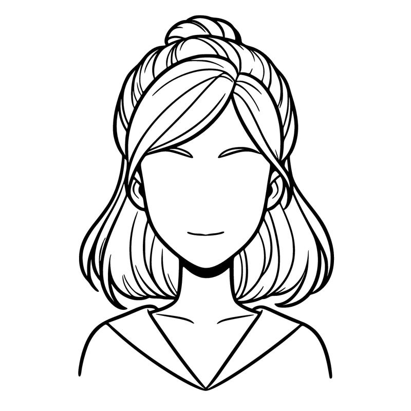 woman with a blank face