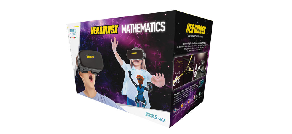 Product packaging for Heromask Mathematics virtual reality educational game for children