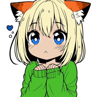 shy anime catgirl