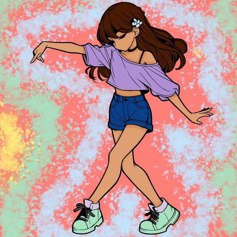 realistic girl danceing