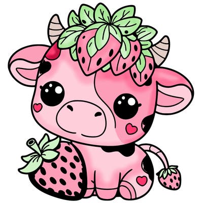 cute strawberry cow