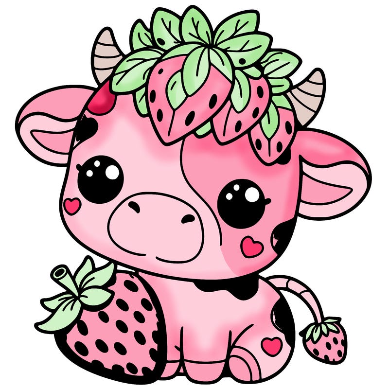 cute strawberry cow