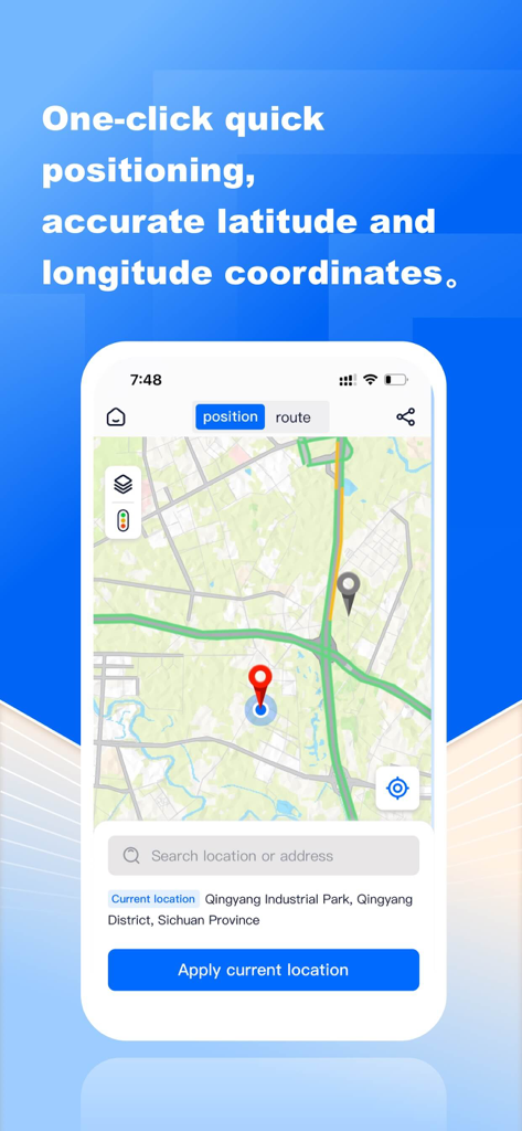 GPS Coordinates-Tools - Interface of the GPS Coordinates-Tools app showing a map with precise location pins and coordinate information