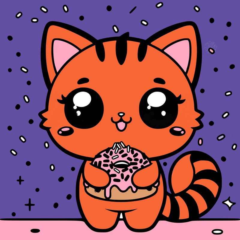 chibi cat with sprinkles