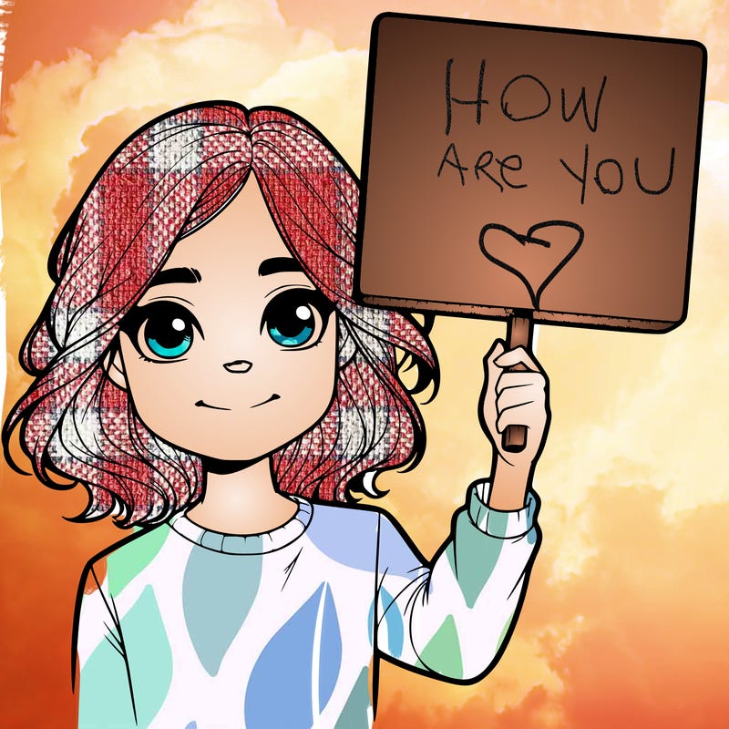 realistic girl holding up a sign