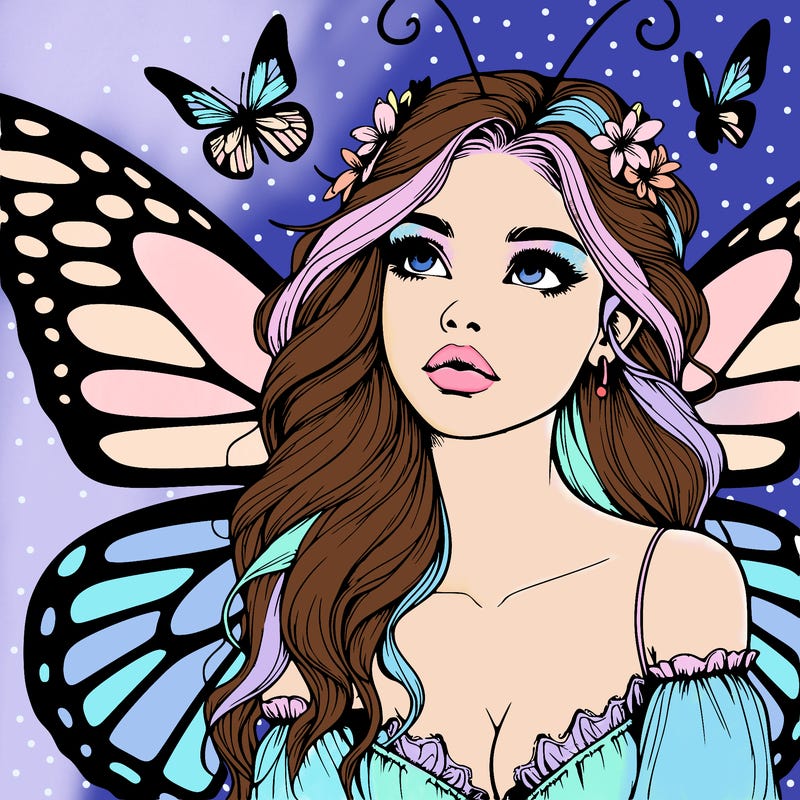 butterfly fairy realistic girl
