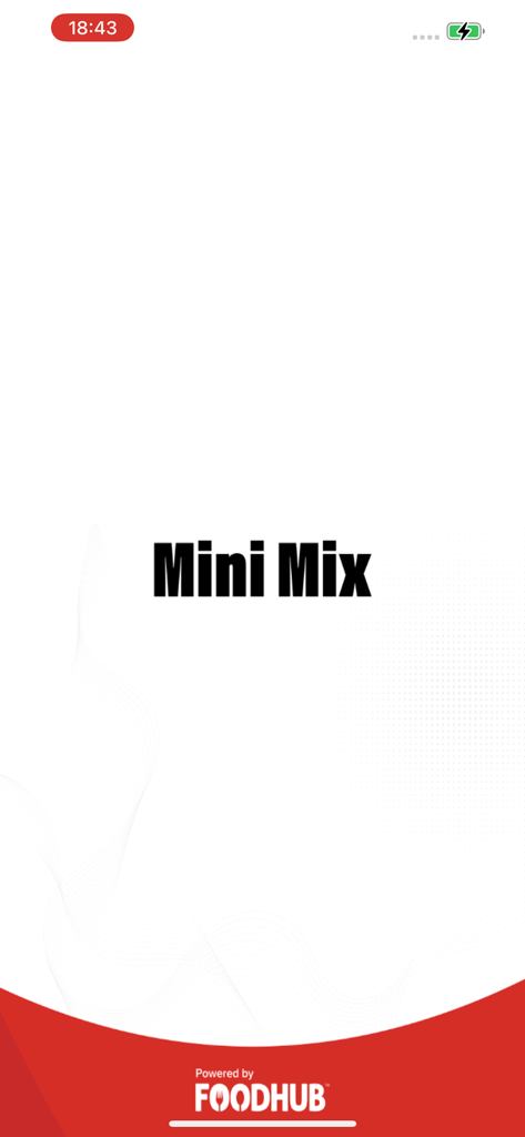 Mini Mix - Splash screen of Mini Mix food delivery app powered by Foodhub