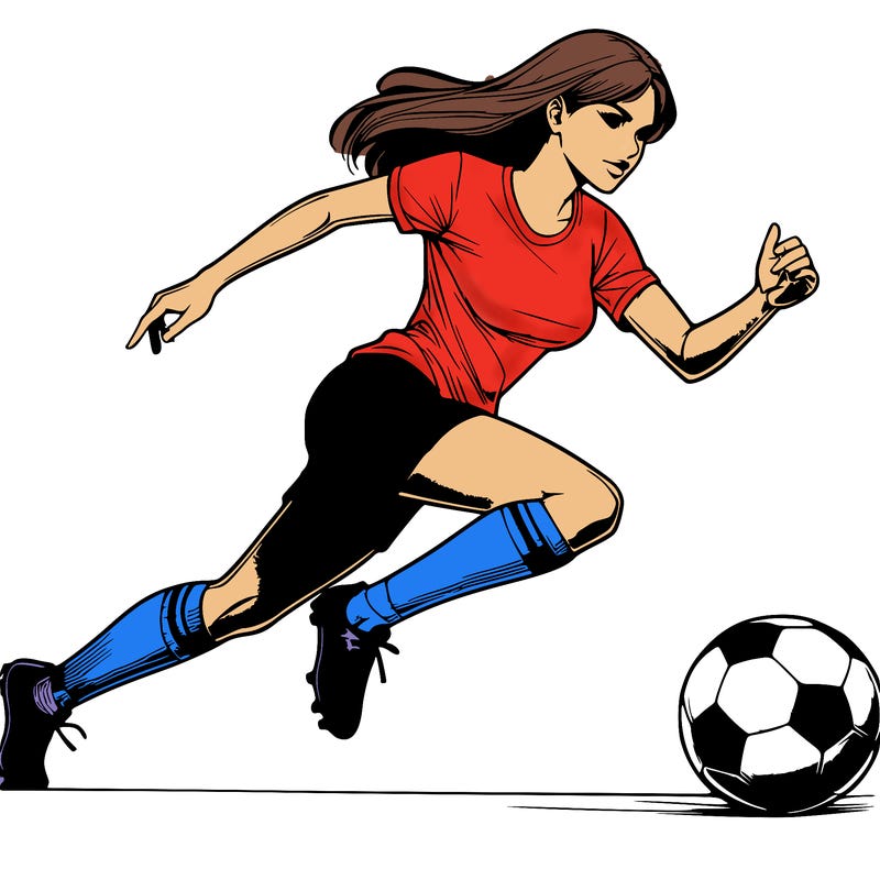 realistic woman playing soccer