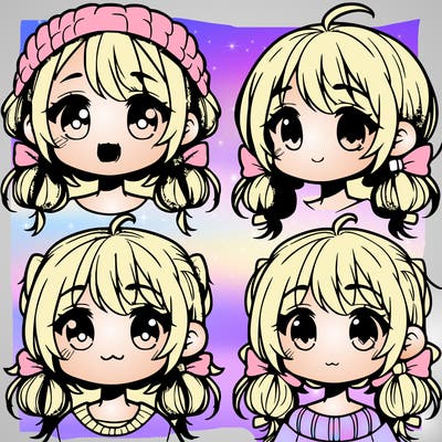 manga character girl kid