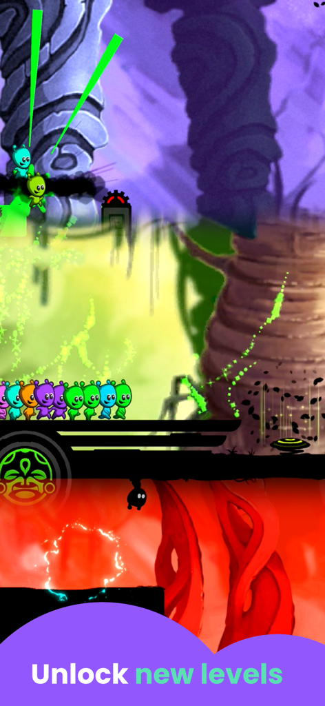 Monster Games: for Kids - 텍스트 '새 레벨 잠금 해제'가 표시된 판타지 레벨의 다채로운 몬스터 캐릭터들.