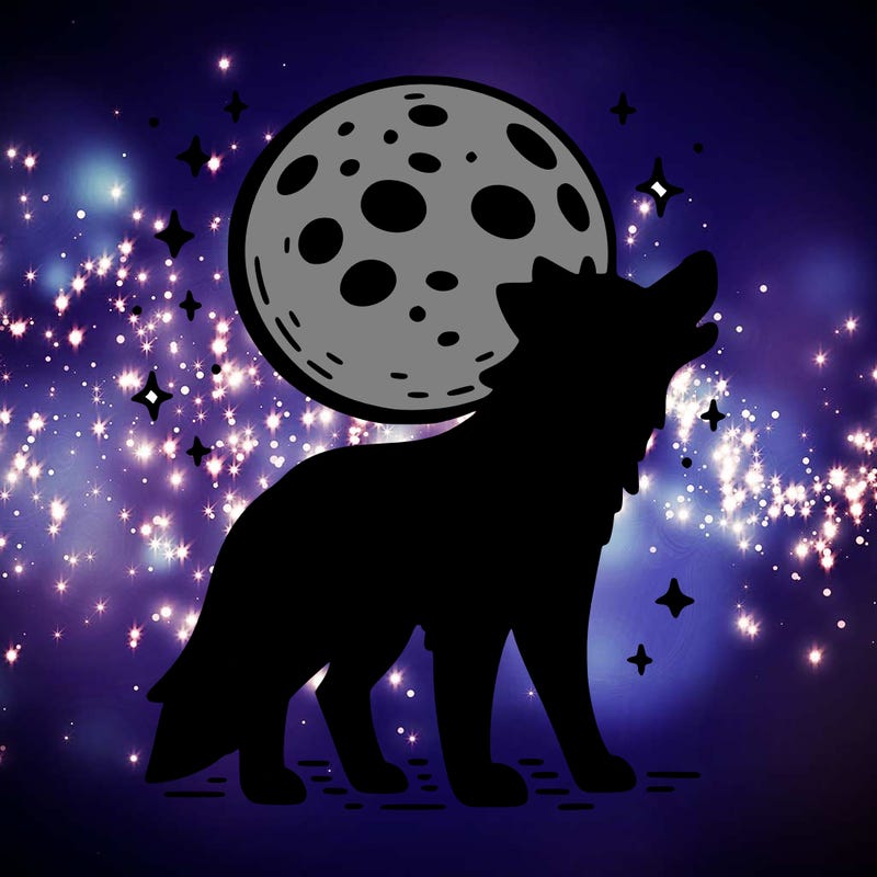 wolf howling at the moon